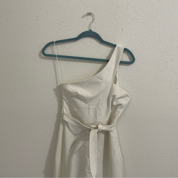 Likely Revolve Kelsey White One Shoulder Belted Wide Leg Jumpsuit - Size 0 - Picture 8 of 16